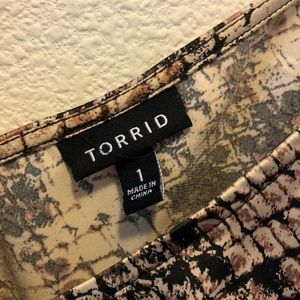 TORRID-size 1. Satin-snake print dress. Used once.